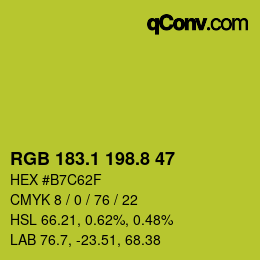 カラーコード: RGB 183.1 198.8 47 | qconv.com