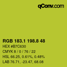カラーコード: RGB 183.1 198.8 48 | qconv.com