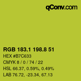 カラーコード: RGB 183.1 198.8 51 | qconv.com