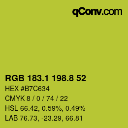 カラーコード: RGB 183.1 198.8 52 | qconv.com