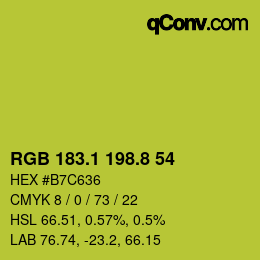 カラーコード: RGB 183.1 198.8 54 | qconv.com