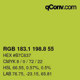 カラーコード: RGB 183.1 198.8 55 | qconv.com