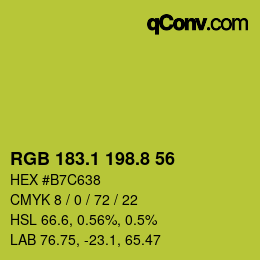 カラーコード: RGB 183.1 198.8 56 | qconv.com