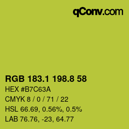 カラーコード: RGB 183.1 198.8 58 | qconv.com