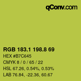 カラーコード: RGB 183.1 198.8 69 | qconv.com