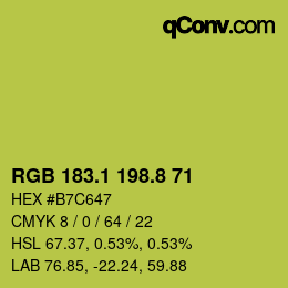 カラーコード: RGB 183.1 198.8 71 | qconv.com