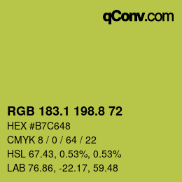カラーコード: RGB 183.1 198.8 72 | qconv.com