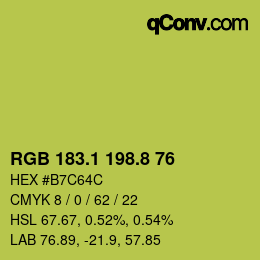 カラーコード: RGB 183.1 198.8 76 | qconv.com