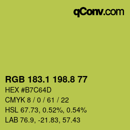 カラーコード: RGB 183.1 198.8 77 | qconv.com