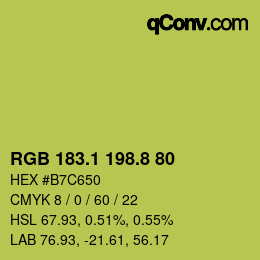 カラーコード: RGB 183.1 198.8 80 | qconv.com