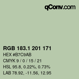 カラーコード: RGB 183.1 201 171 | qconv.com