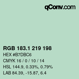 カラーコード: RGB 183.1 219 198 | qconv.com