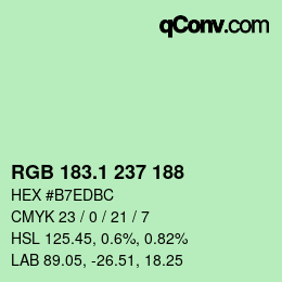 カラーコード: RGB 183.1 237 188 | qconv.com