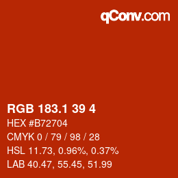 カラーコード: RGB 183.1 39 4 | qconv.com
