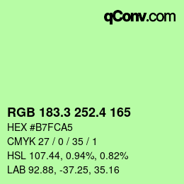 カラーコード: RGB 183.3 252.4 165 | qconv.com