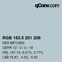 Code couleur: RGB 183.5 201 208 | qconv.com
