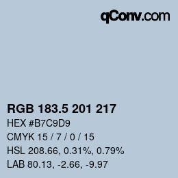 Código de color: RGB 183.5 201 217 | qconv.com