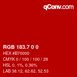 カラーコード: RGB 183.7 0 0 | qconv.com