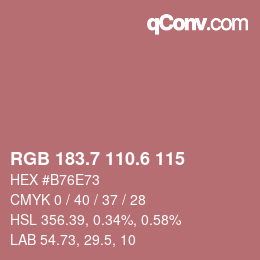 カラーコード: RGB 183.7 110.6 115 | qconv.com