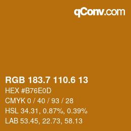 カラーコード: RGB 183.7 110.6 13 | qconv.com