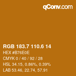 カラーコード: RGB 183.7 110.6 14 | qconv.com