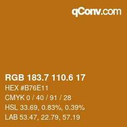 カラーコード: RGB 183.7 110.6 17 | qconv.com