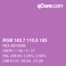 カラーコード: RGB 183.7 110.6 185 | qconv.com