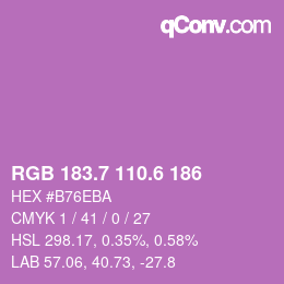 カラーコード: RGB 183.7 110.6 186 | qconv.com
