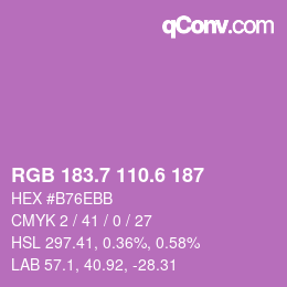 カラーコード: RGB 183.7 110.6 187 | qconv.com