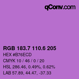 カラーコード: RGB 183.7 110.6 205 | qconv.com