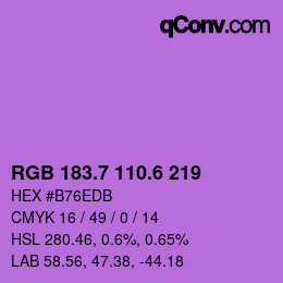 カラーコード: RGB 183.7 110.6 219 | qconv.com