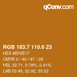 カラーコード: RGB 183.7 110.6 23 | qconv.com