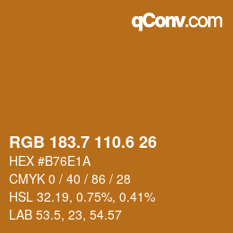 カラーコード: RGB 183.7 110.6 26 | qconv.com
