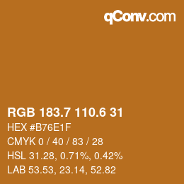 カラーコード: RGB 183.7 110.6 31 | qconv.com