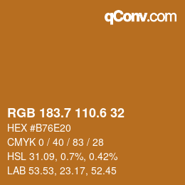 カラーコード: RGB 183.7 110.6 32 | qconv.com