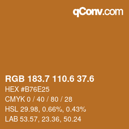 カラーコード: RGB 183.7 110.6 37.6 | qconv.com