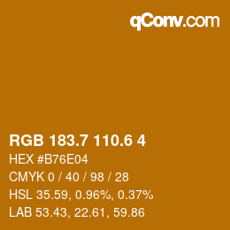 カラーコード: RGB 183.7 110.6 4 | qconv.com