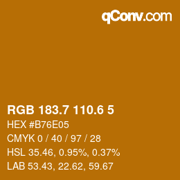 カラーコード: RGB 183.7 110.6 5 | qconv.com