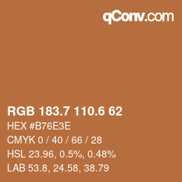カラーコード: RGB 183.7 110.6 62 | qconv.com