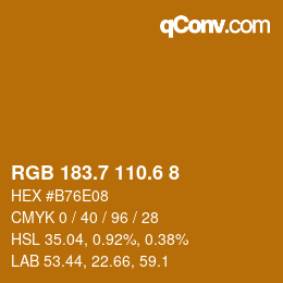 カラーコード: RGB 183.7 110.6 8 | qconv.com