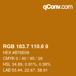 カラーコード: RGB 183.7 110.6 9 | qconv.com
