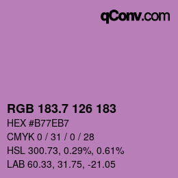 カラーコード: RGB 183.7 126 183 | qconv.com