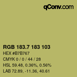 カラーコード: RGB 183.7 183 103 | qconv.com