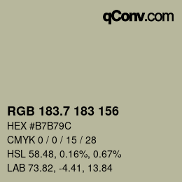カラーコード: RGB 183.7 183 156 | qconv.com