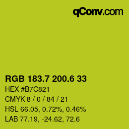 カラーコード: RGB 183.7 200.6 33 | qconv.com