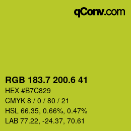 カラーコード: RGB 183.7 200.6 41 | qconv.com