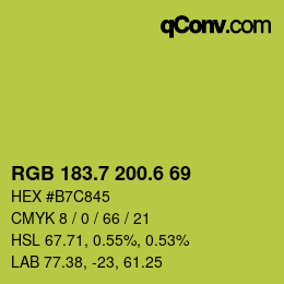 カラーコード: RGB 183.7 200.6 69 | qconv.com