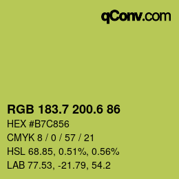 カラーコード: RGB 183.7 200.6 86 | qconv.com
