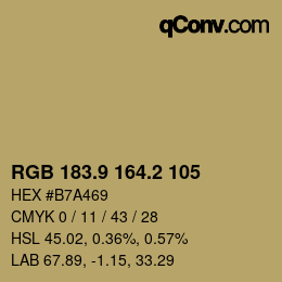 Color code: RGB 183.9 164.2 105 | qconv.com