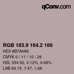 Color code: RGB 183.9 164.2 166 | qconv.com